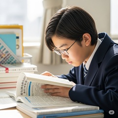 高校受験のために国語の勉強で文章を正確に読み解こうとしている日本の中３のイメージ画像
