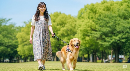 愛犬の散歩に首輪を使うリスクのイメージ画像