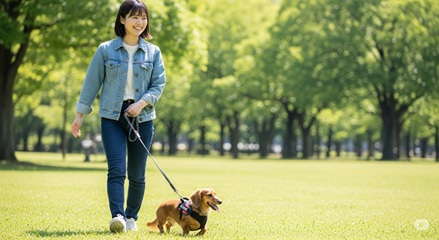 愛犬の散歩にハーネスを使うメリットのイメージ画像