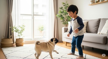 犬と子供の関係から生まれる新たな価値のイメージ画像