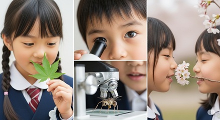 五感を活用して学ぶ小学生