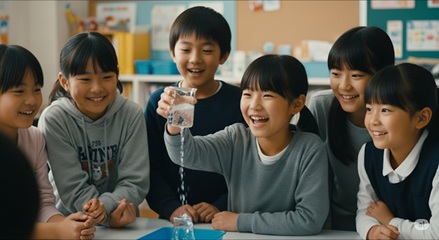 主体的に学ぶ小学生