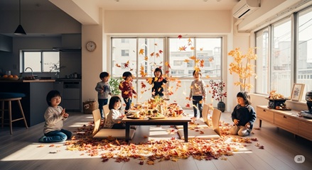 秋の落ち葉を使ったレストランごっこ | 季節を感じる創造的な遊び