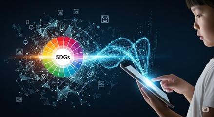 2025年教育トレンド、AI・SDGs・デジタルを活用した自由研究のイメージ