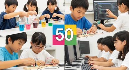 小学生向け自由研究アイデア50選、学年別に様々な研究に取り組む子どものイメージ
