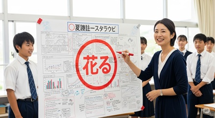 高評価の自由研究のまとめ方、きれいにレイアウトされた模造紙のイメージ