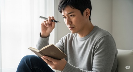 理想のパートナーと結婚を明確にするために自己分析する30代男性