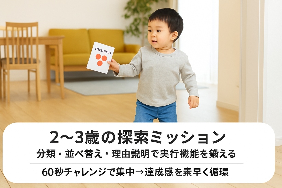 2～3歳の探索ミッション｜分類・並べ替え・理由説明で実行機能を鍛える