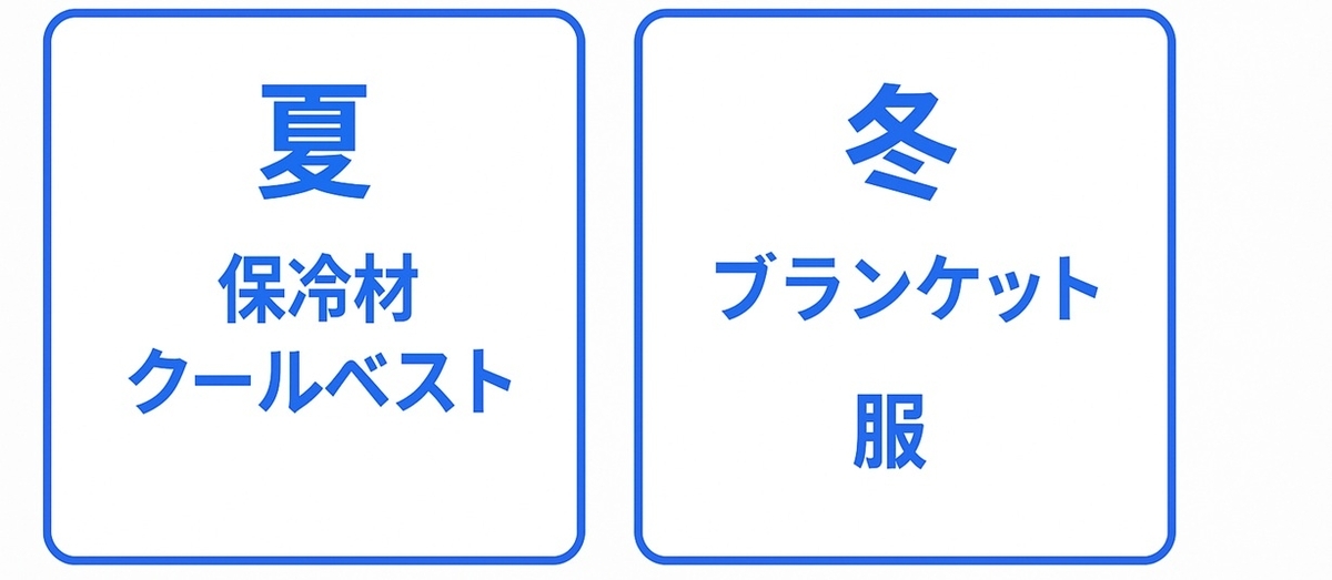 犬連れ外出の季節別ポイント(夏と冬の持ち物)