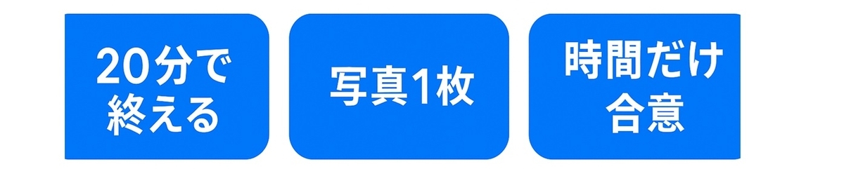 20分・写真1枚・時間だけ合意という成功の3条件