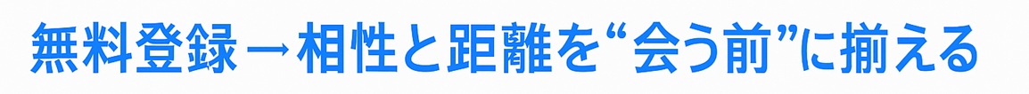 無料登録で相性と距離を会う前にそろえるCTA