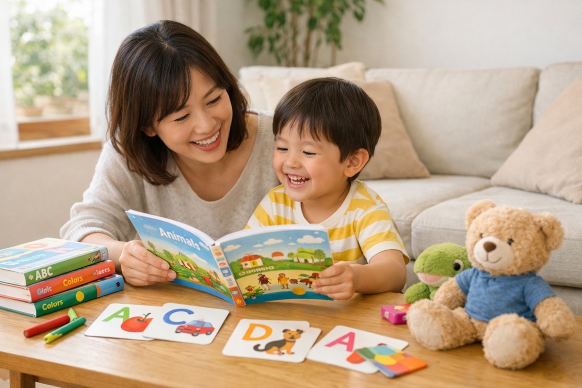 幼児英語 3歳 4歳 5歳の家庭学習イメージ(英語絵本で楽しく始める)