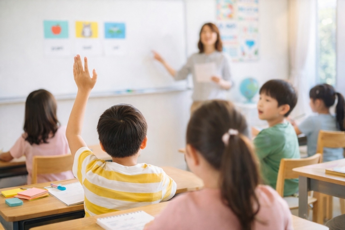 無料体験授業で子どもの発話量や雰囲気を観察するイメージ