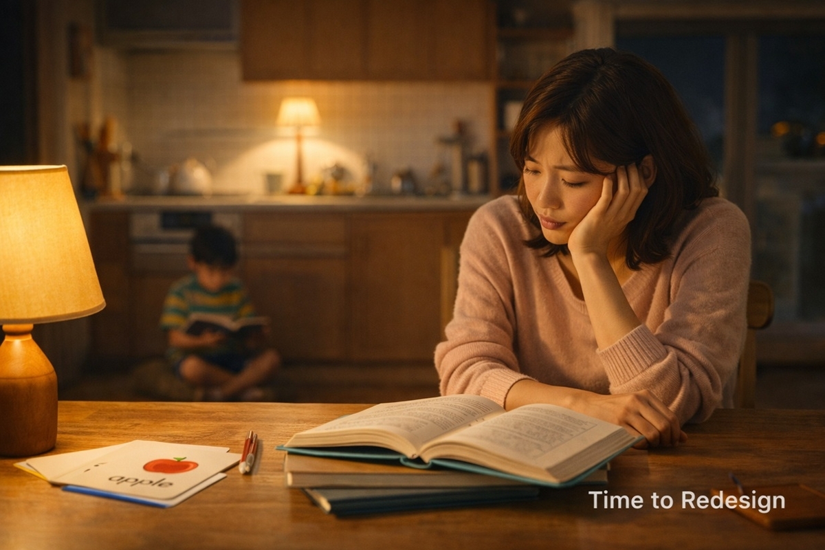 家庭だけで英語を続ける負担が増えたときの雰囲気