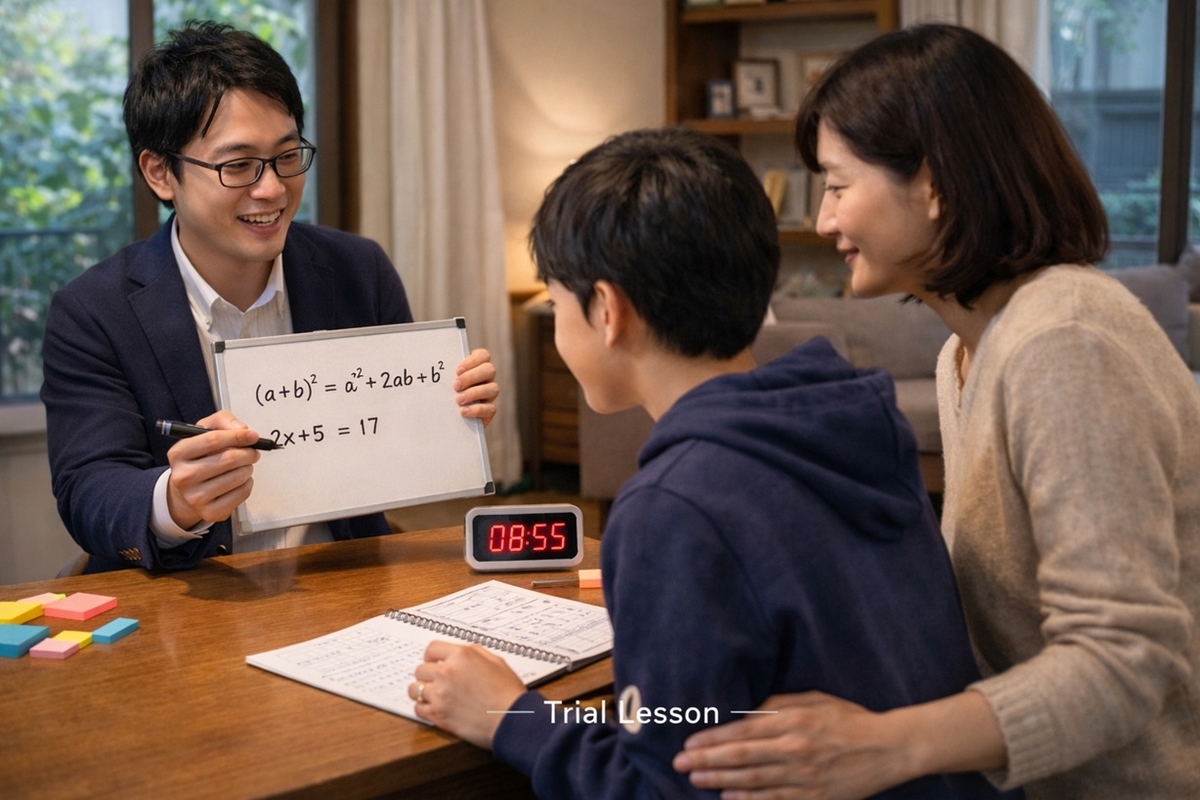 体験授業で相性と指導設計を確認し、ミスマッチを防ぐ家庭の様子