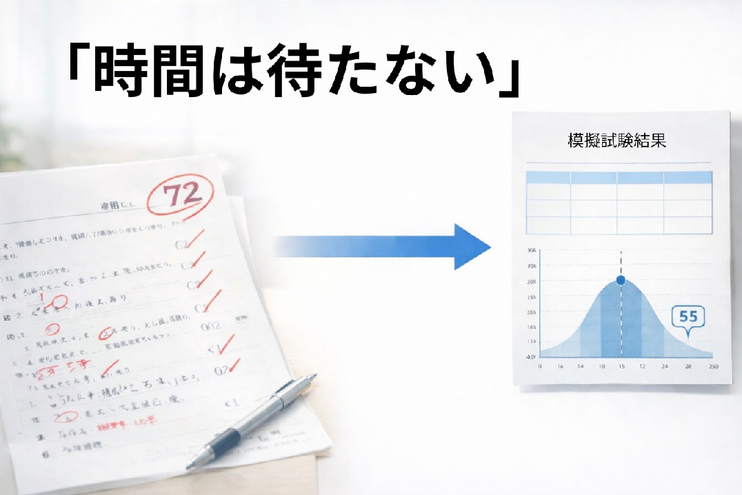 70点台が時間経過とともに固定するイメージ
