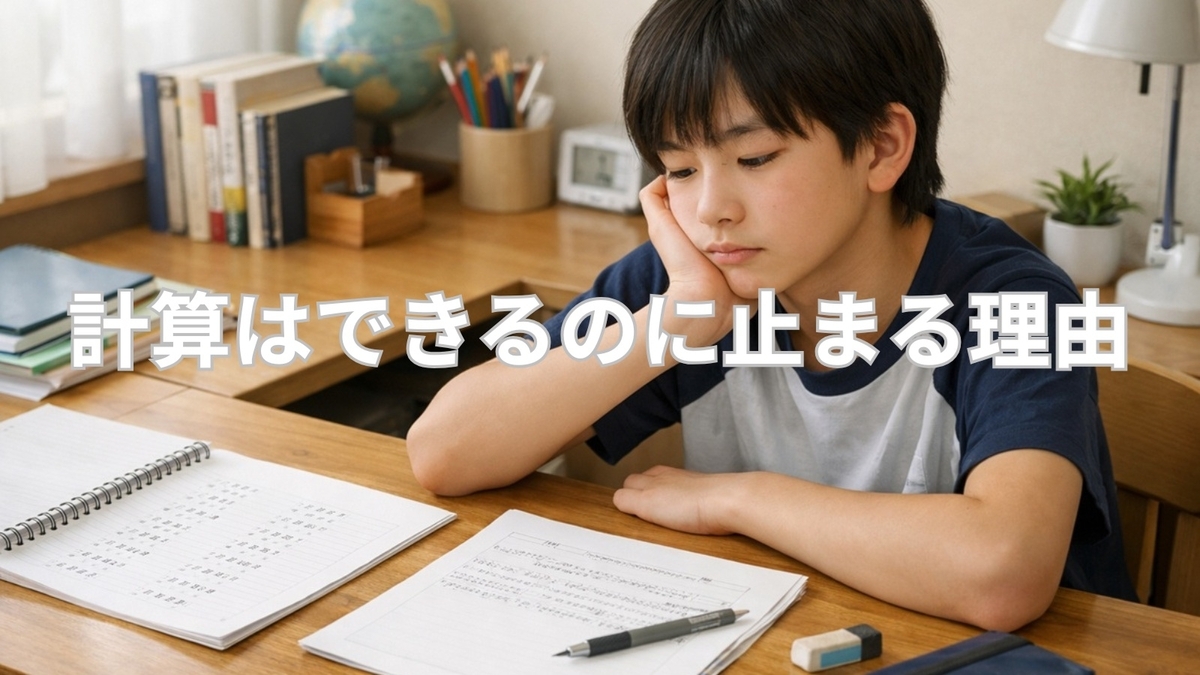 計算問題はできるが文章題で止まる中学生の学習風景