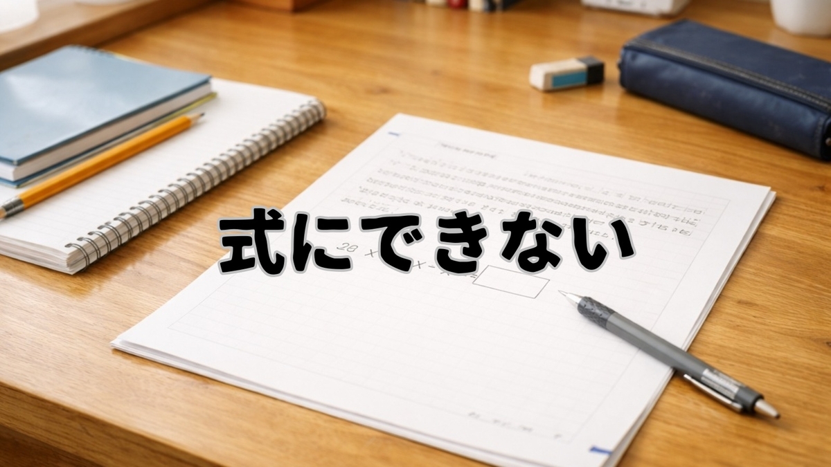 文章題の途中で手が止まる中学生の学習イメージ