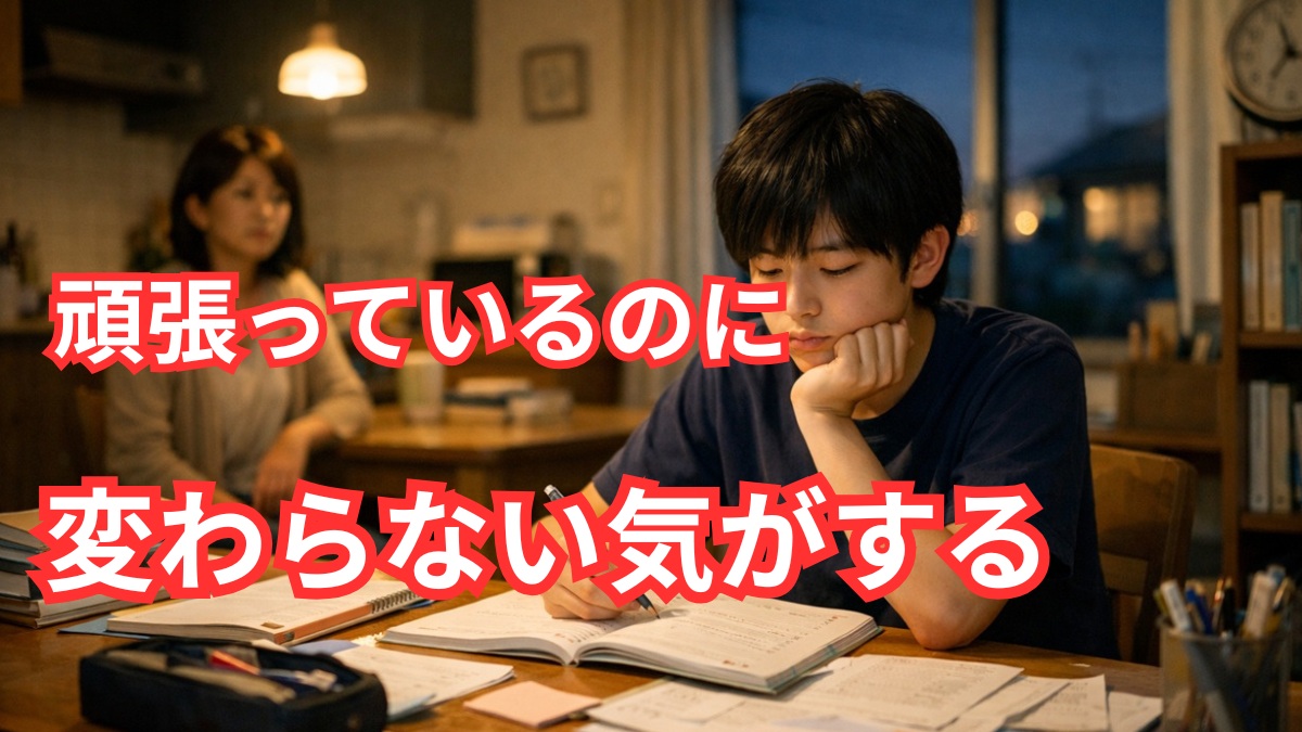 毎日勉強しているのに手応えが見えない中学生の家庭学習風景