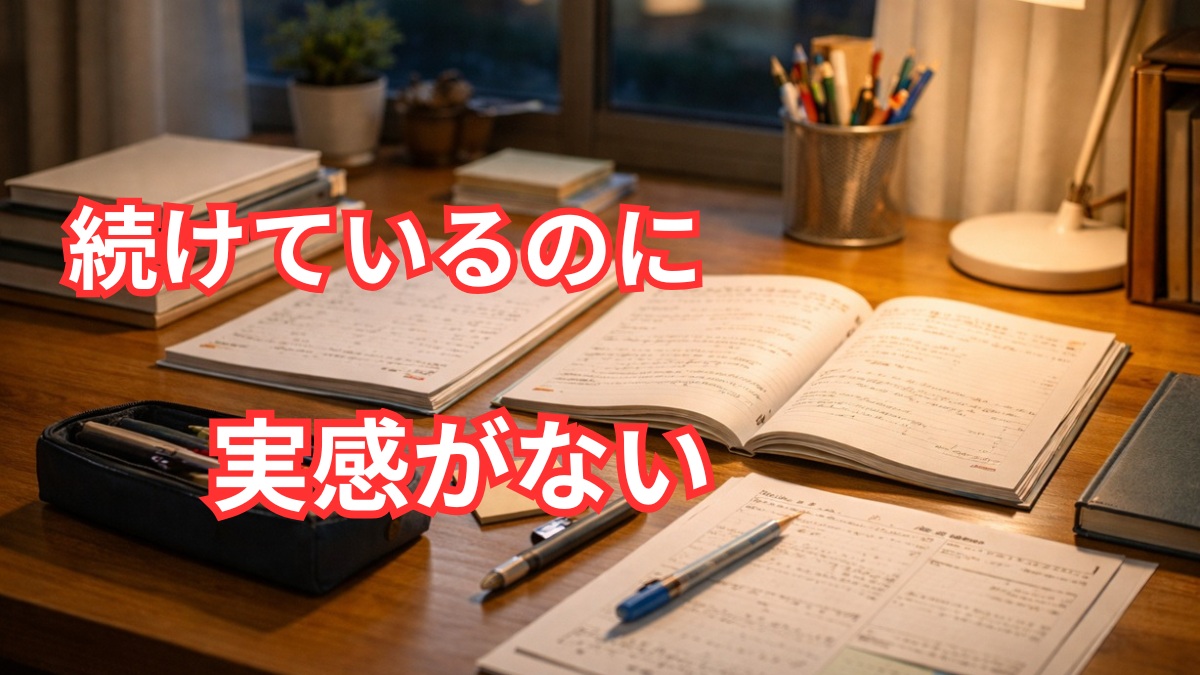 きちんと勉強しているのに変化が見えにくい学習机の様子