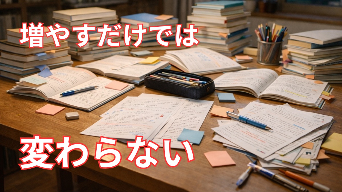 勉強量を増やしているのに整理されず手応えが薄い学習机