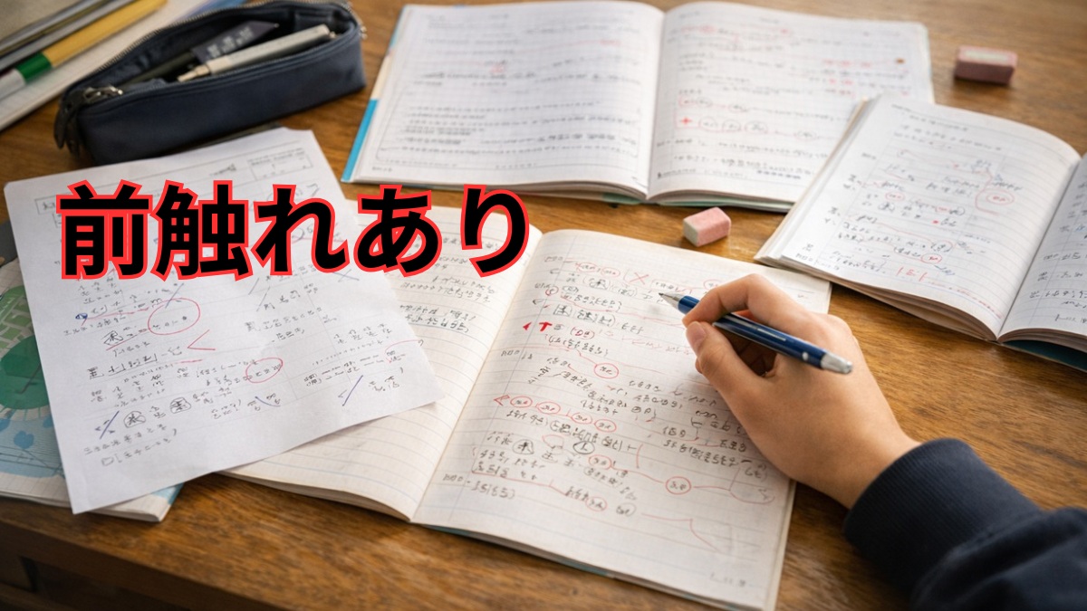 点数が下がる前兆として手が止まりやすい中学生の学習机