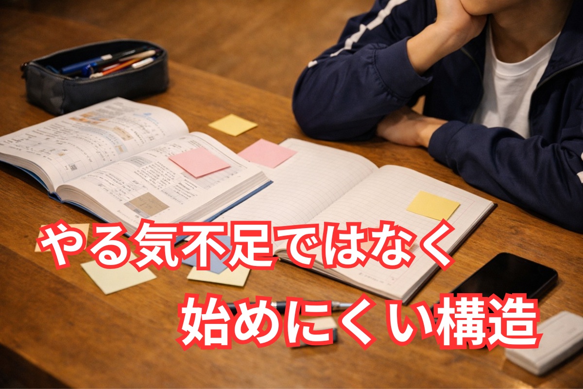 何から始めればよいか迷いやすい家庭学習机の様子