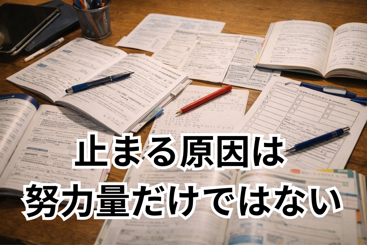 塾やワークに取り組んでいるのに学習の見方がずれている中学生家庭の机