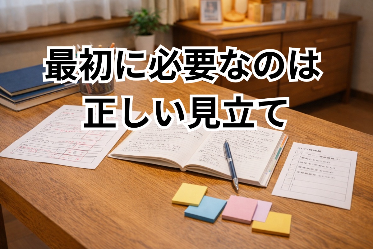 中学生の成績停滞の原因が整理されて次の方向が見えた机上イメージ