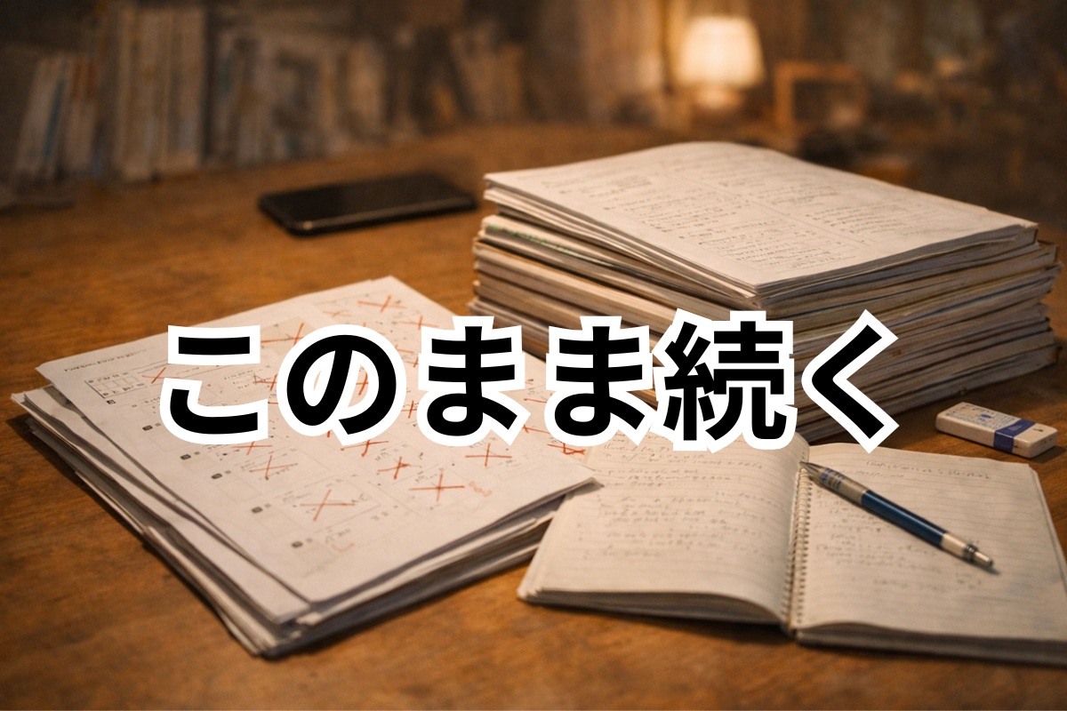 同じ状態が繰り返されている学習机