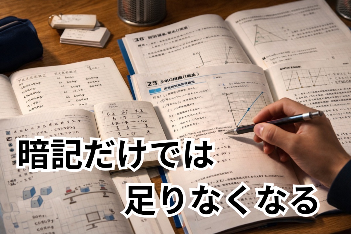 中1で小学校の学習法が通用しなくなり始める机上イメージ