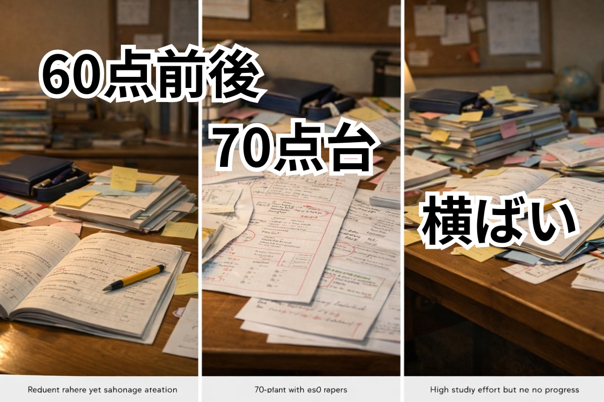 毎日勉強しているのに点数が上がらない3つの停滞パターン比較