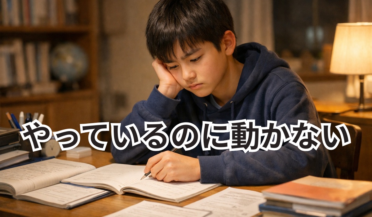 中学生が真面目に勉強しているのに成績が伸びない家庭学習の様子