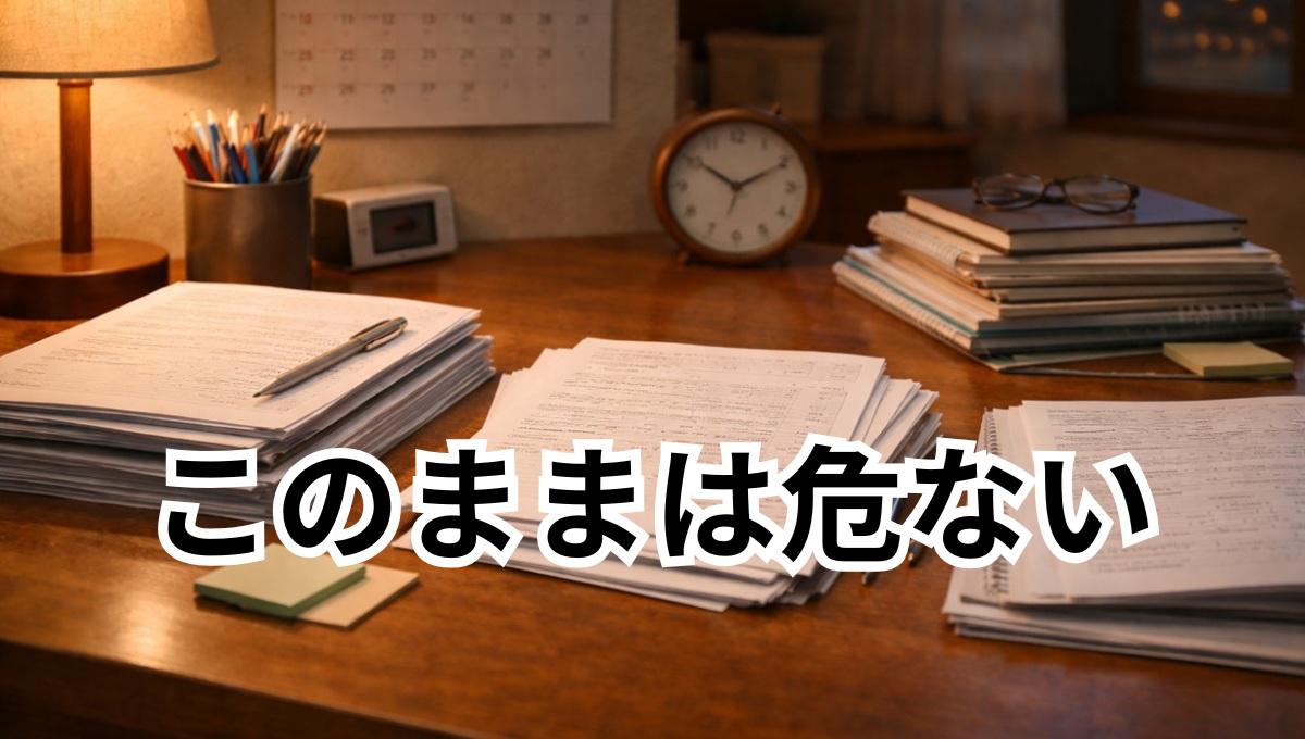 同じような勉強と結果が続き時間だけが過ぎていく学習机