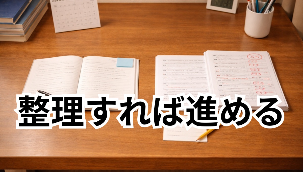整理された学習環境で次の一歩を踏み出そうとしている状態