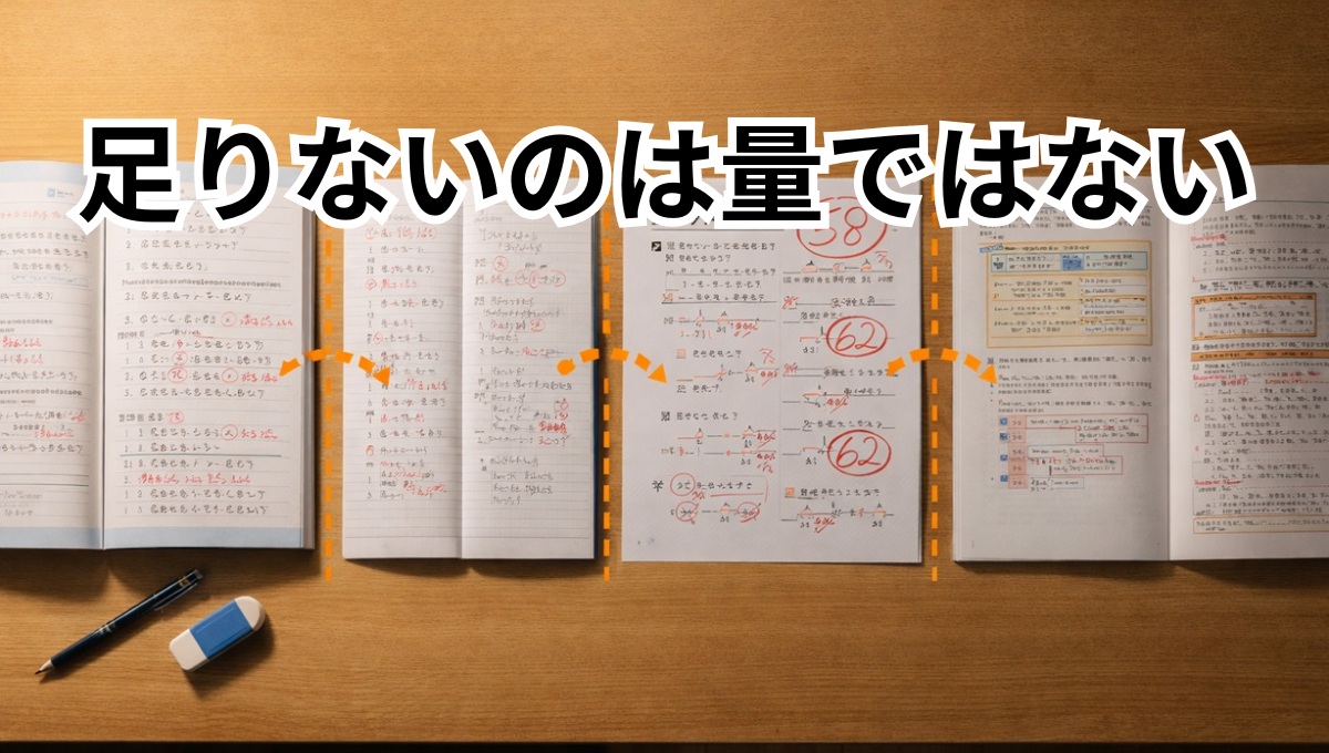 勉強道具は揃っているのに学習の流れが噛み合っていない家庭学習机