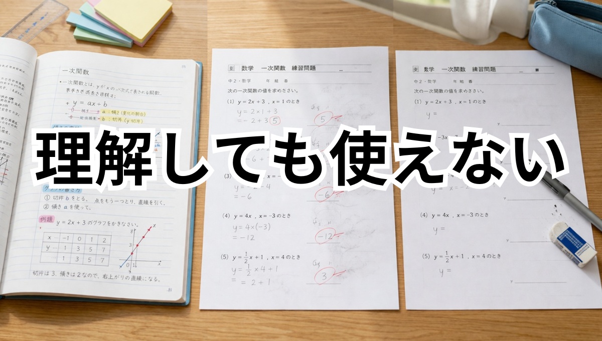 中学生 勉強の順番ミス 理解しても使えない状態