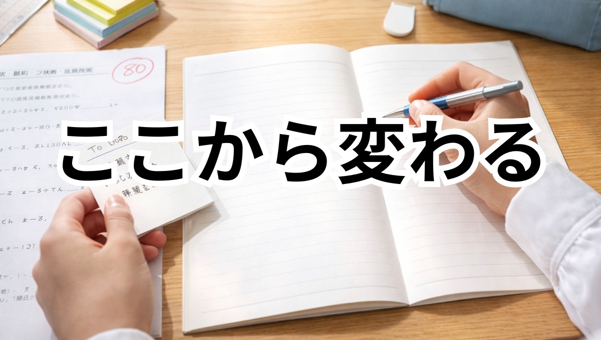 中学生 勉強を整理して次の一歩を始める様子