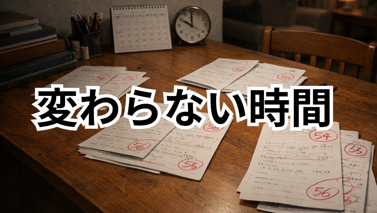 同じ点数のテストが続く家庭学習の様子