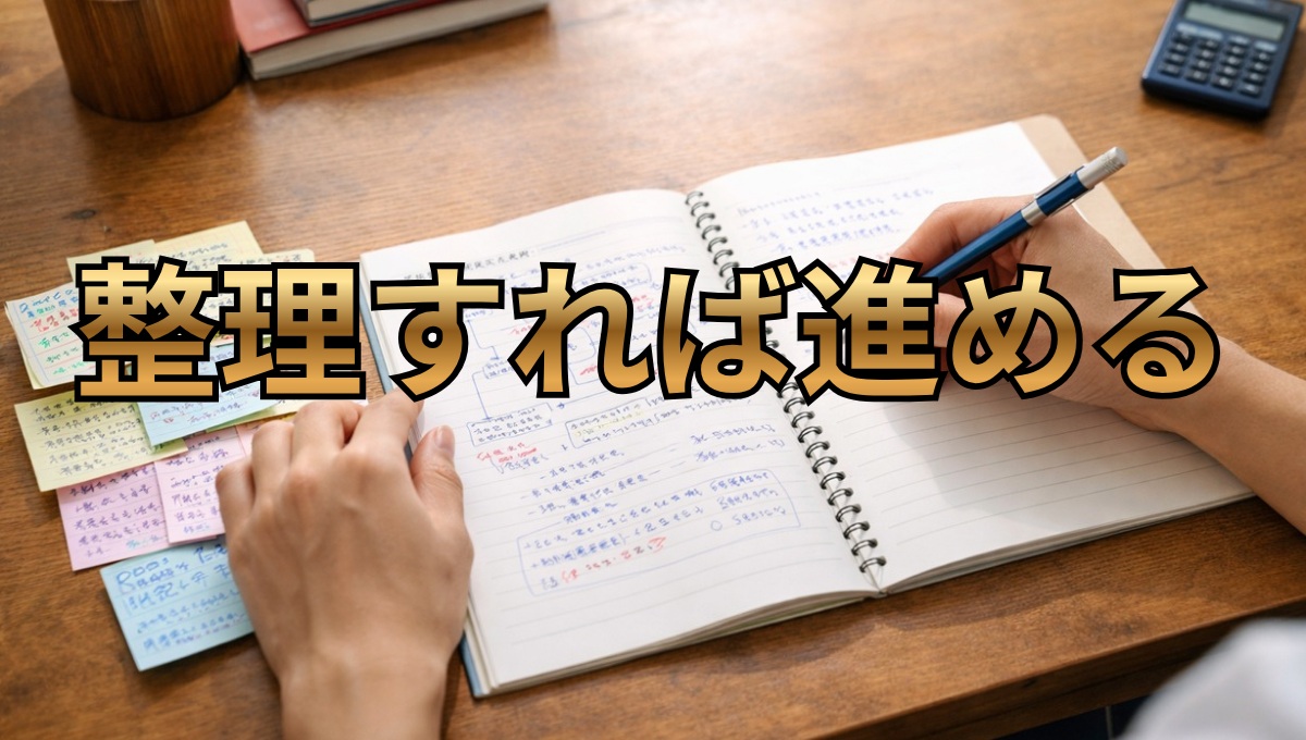 勉強内容を整理して次の行動を始める手元