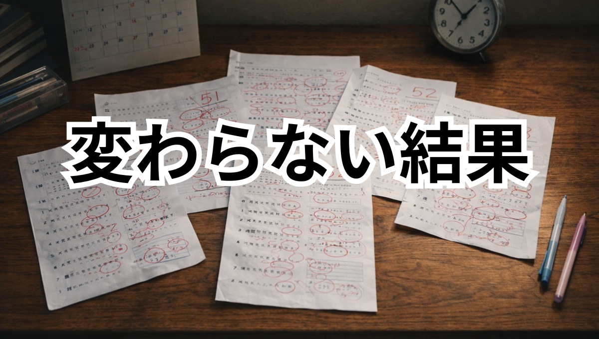 同じ点数のテストが続いている状態