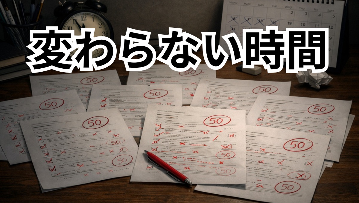 同じ点数のテストが続く停滞状態