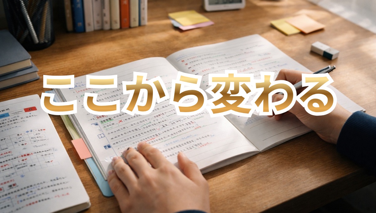 整理された学習環境で勉強を始める中学生