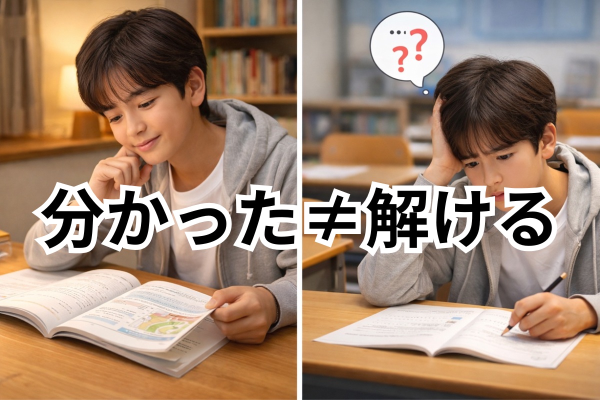 理解したつもりと実際に解けない状態の比較