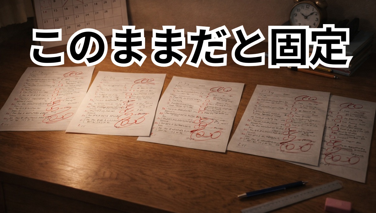 同じ点数のテストが続いている停滞状態