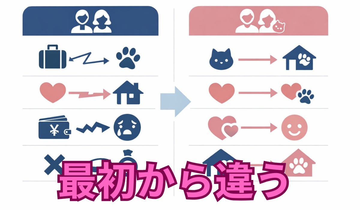 ペット婚と一般的な婚活サービスの違いを整理した比較インフォグラフィック