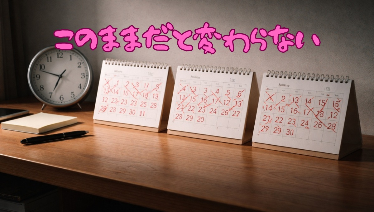 同じ日々を繰り返し恋愛が進まない状況を表したイメージ