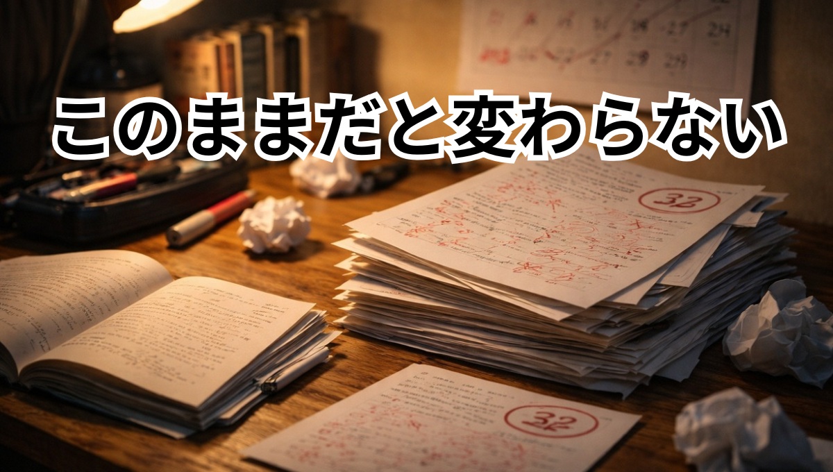 成績が上がらないまま時間だけが過ぎていく中学生の様子