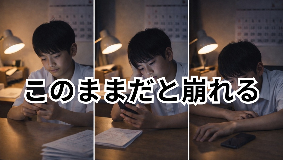 スマホルールを守らないことで生活が崩れていく中学生の変化