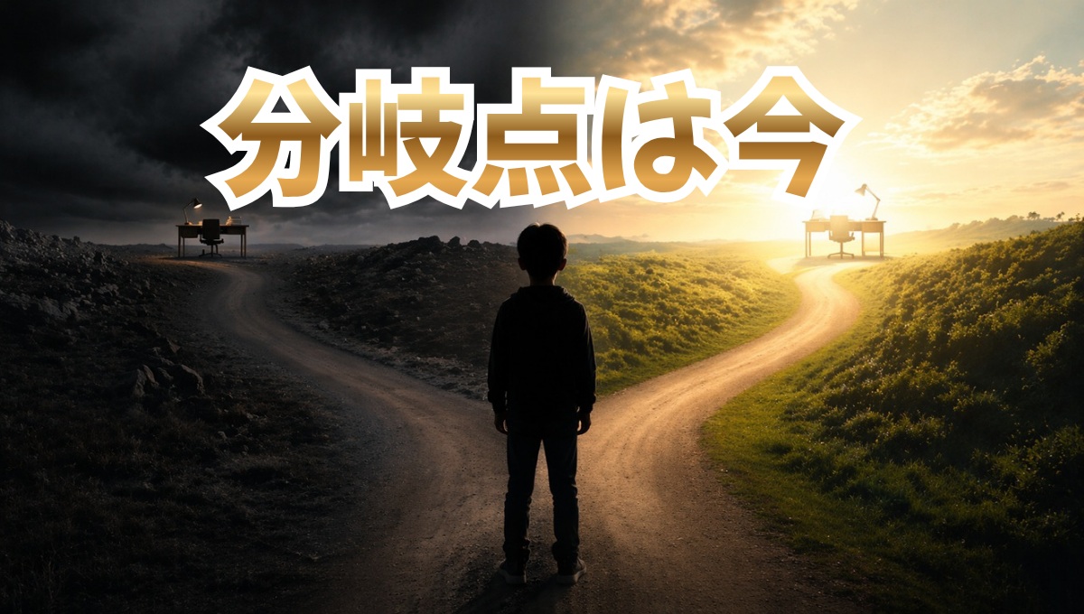 リビング学習を続けるか部屋に移すかの判断分岐を示すイメージ